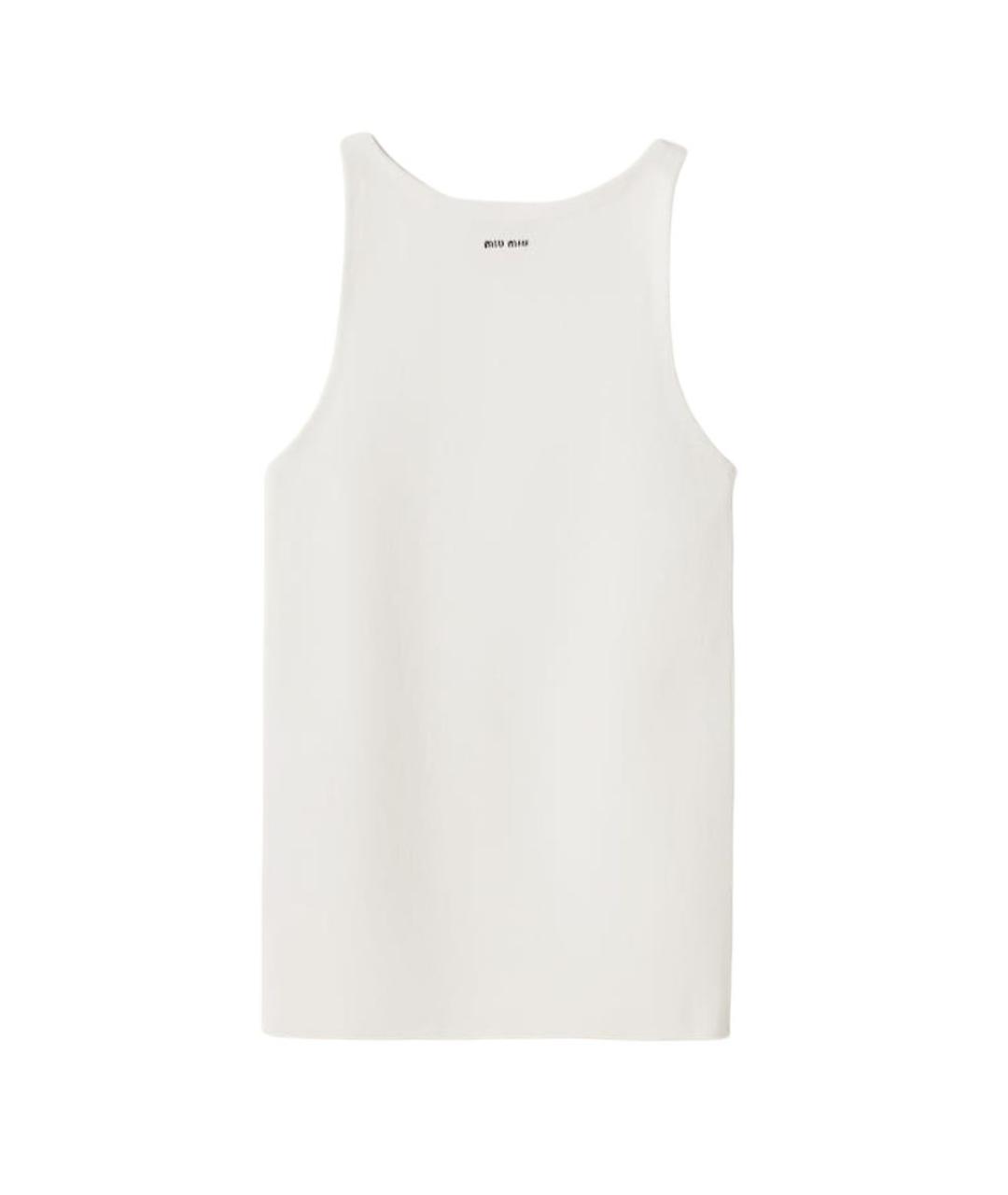 MIU MIU Белая хлопковая майка, фото 6