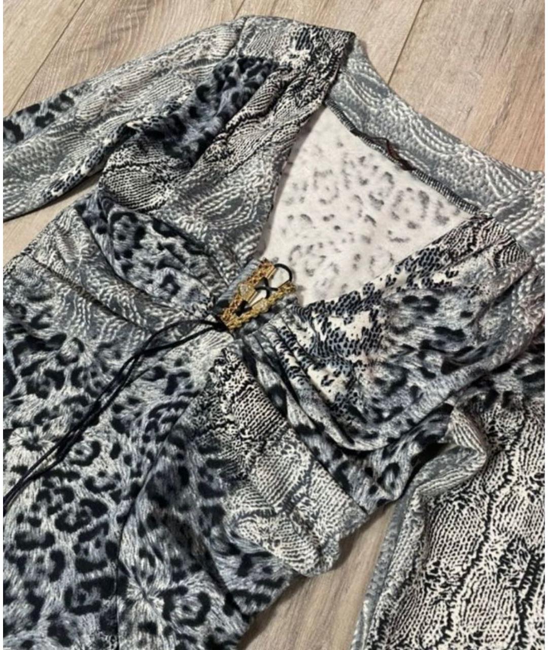 ROBERTO CAVALLI Голубое вискозное повседневное платье, фото 4