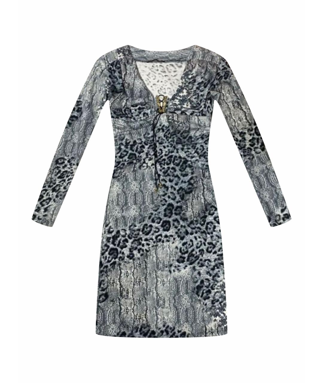 ROBERTO CAVALLI Голубое вискозное повседневное платье, фото 1