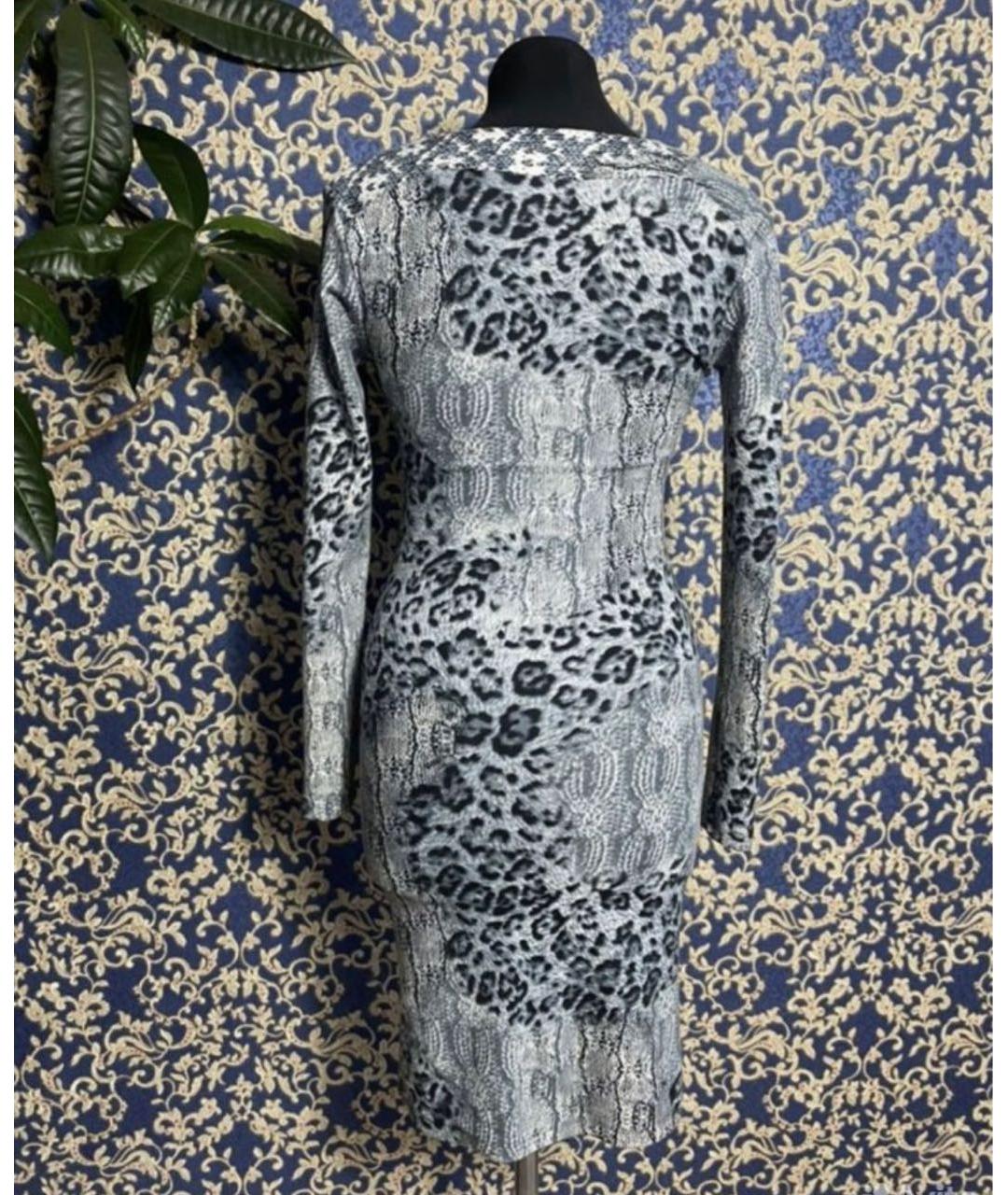 ROBERTO CAVALLI Голубое вискозное повседневное платье, фото 2