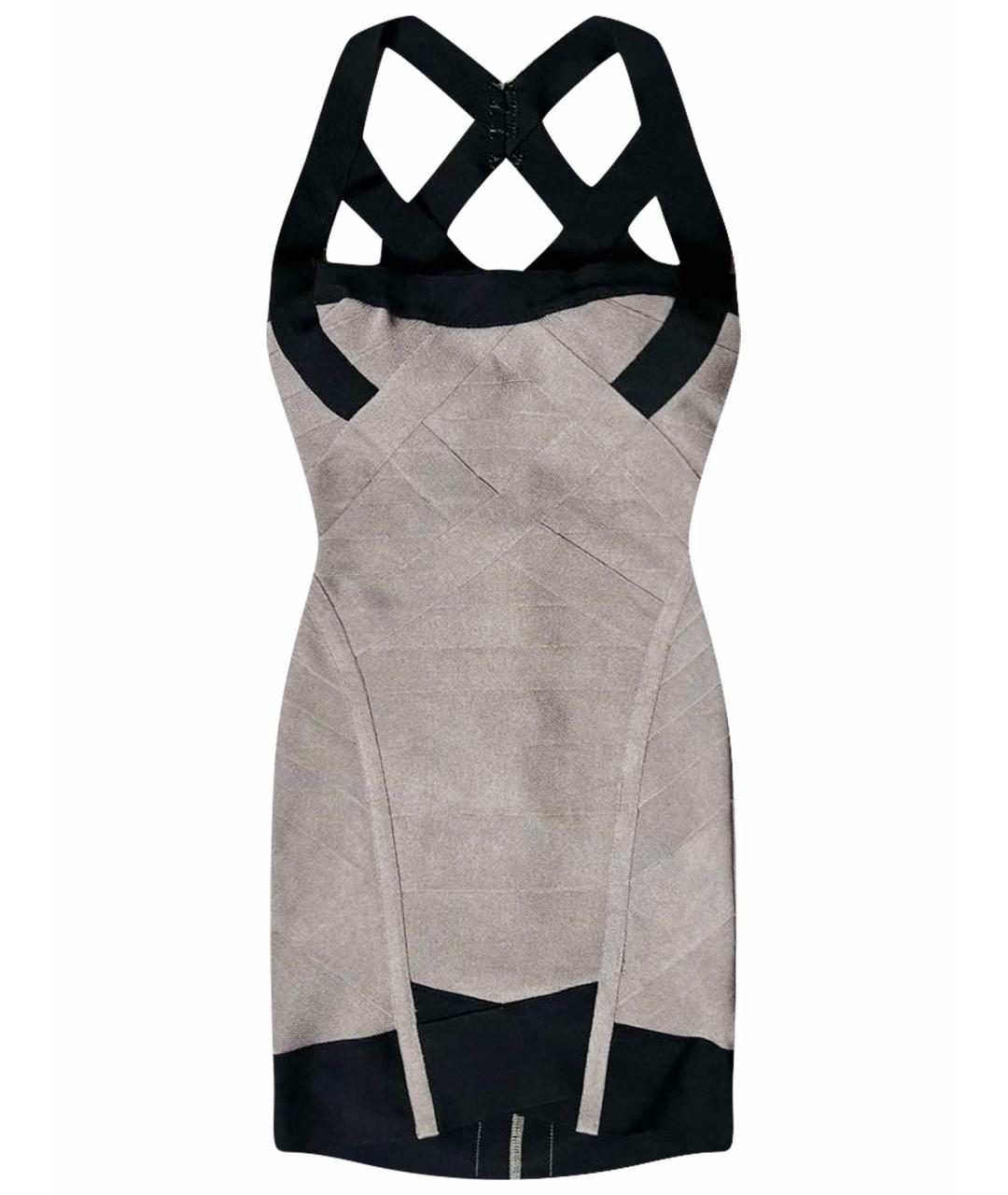 HERVE LEGER Серое вискозное вечернее платье, фото 1