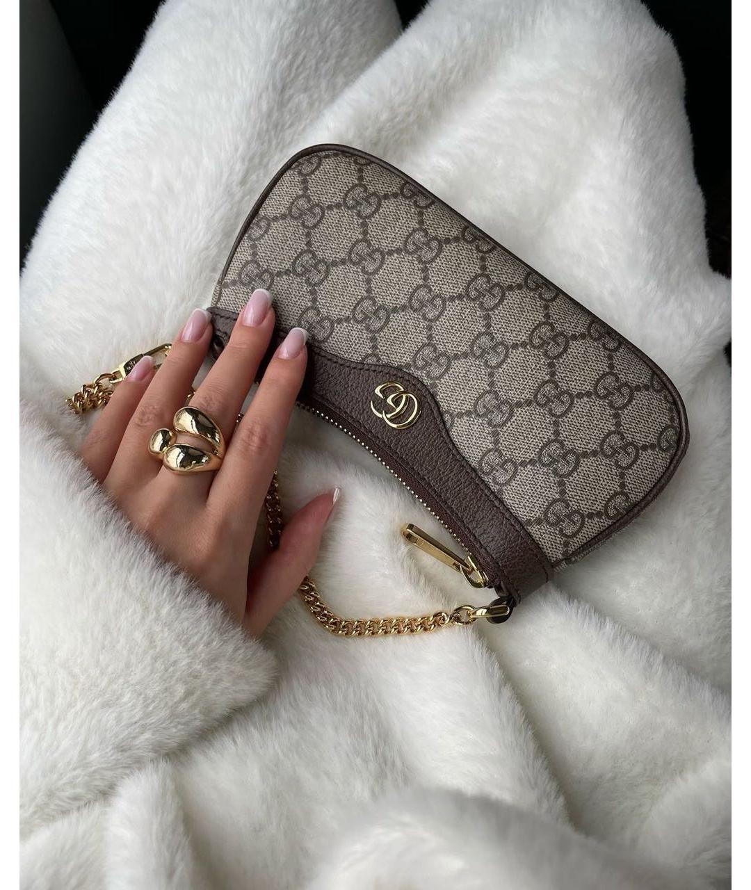 GUCCI Коричневая сумка с короткими ручками, фото 8