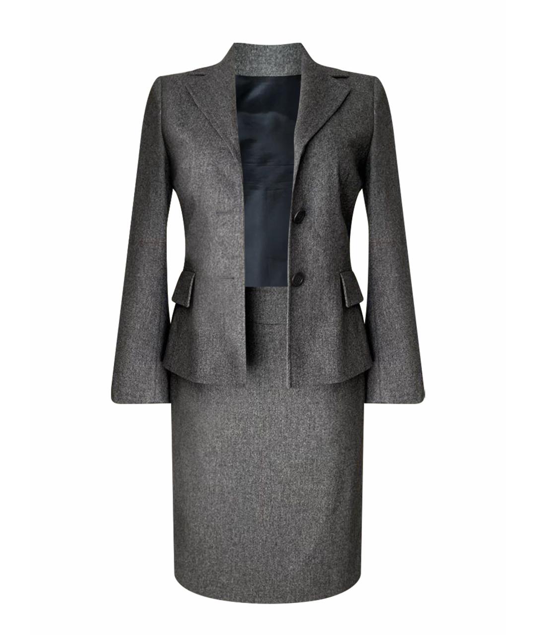 HUGO BOSS Антрацитовый шерстяной костюм с юбками, фото 1