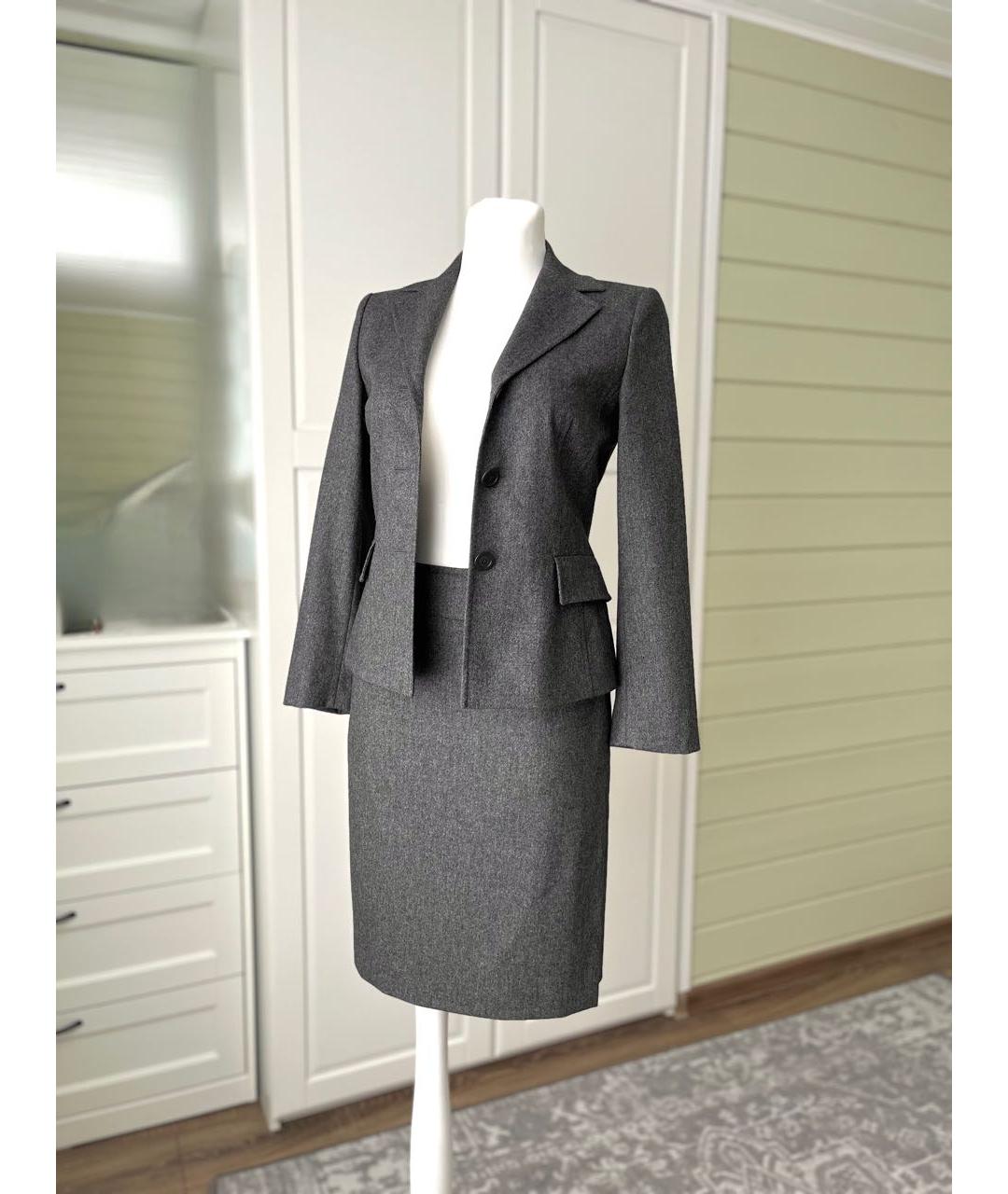 HUGO BOSS Антрацитовый шерстяной костюм с юбками, фото 5