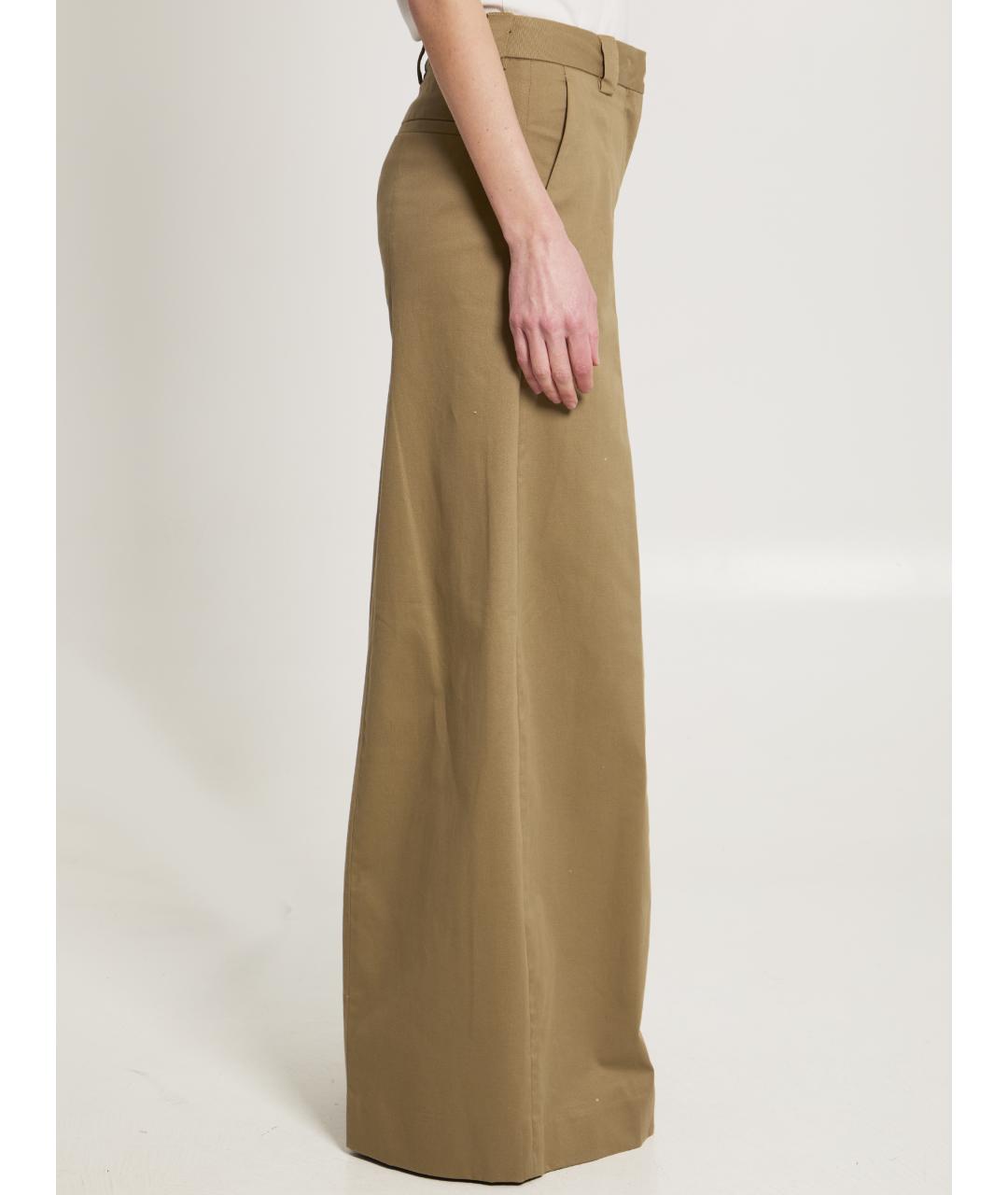 THELATEST Бежевые хлопковые прямые брюки, фото 3