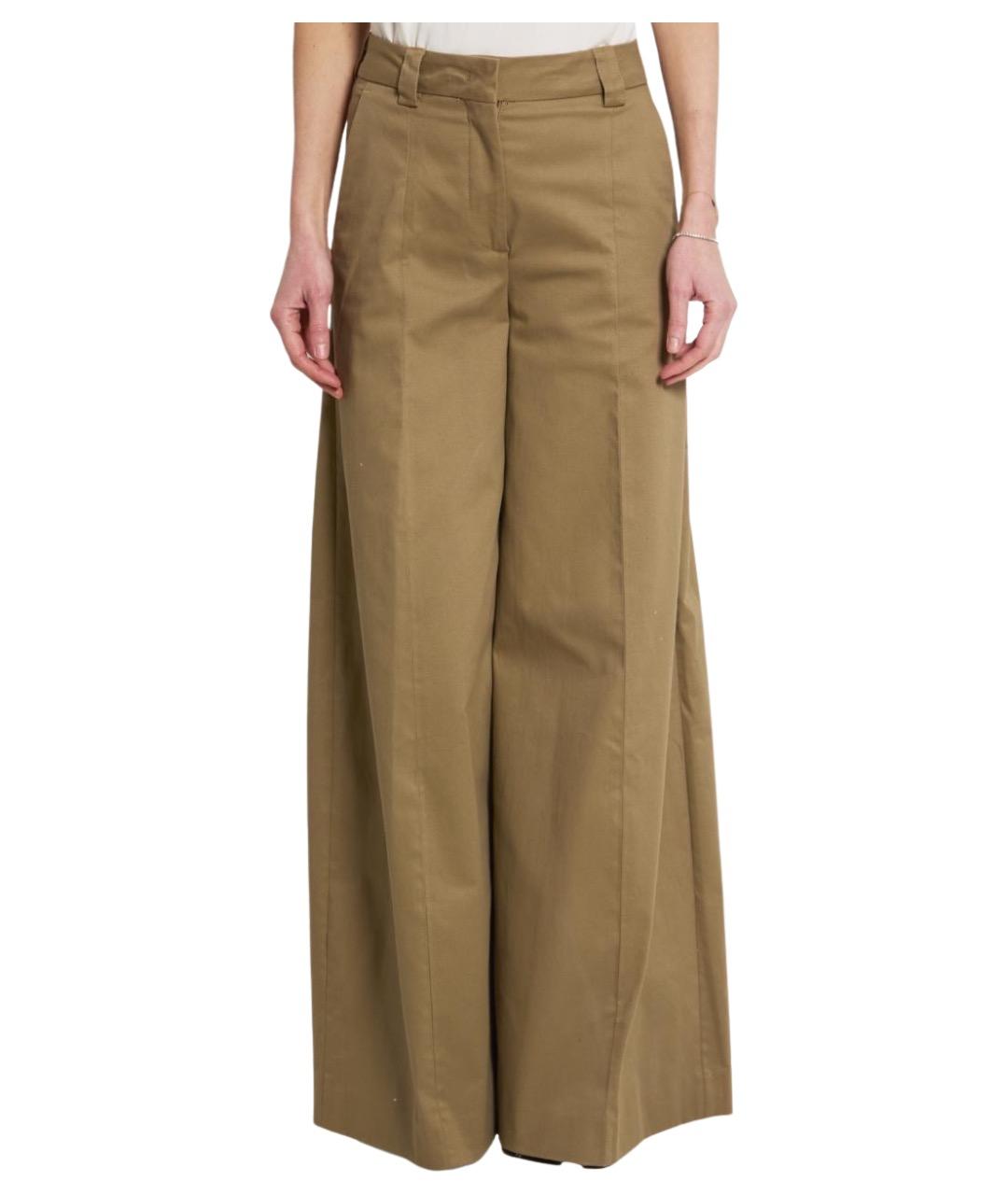 THELATEST Бежевые хлопковые прямые брюки, фото 1