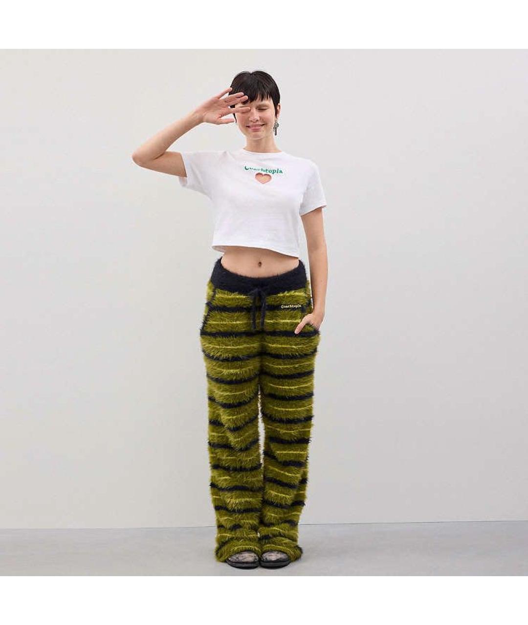 COACH Зеленые полиэстеровые прямые брюки, фото 5