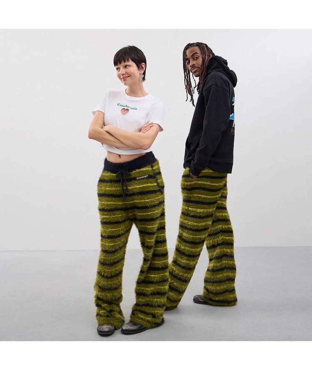 COACH Зеленые полиэстеровые прямые брюки, фото 4