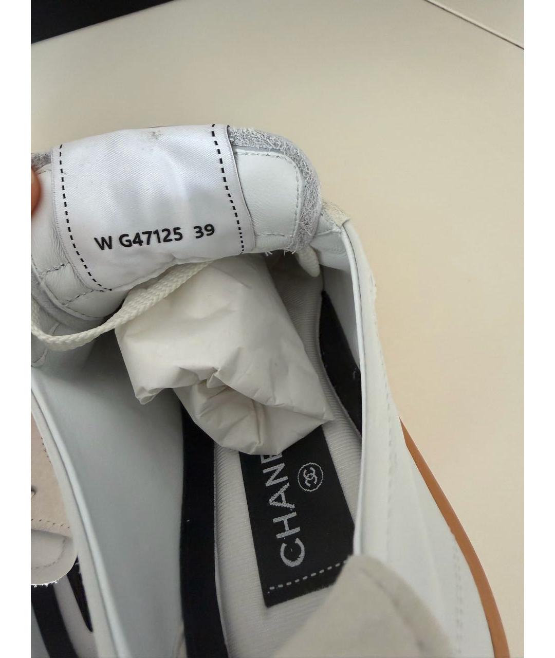 CHANEL Белые кожаные кеды, фото 6