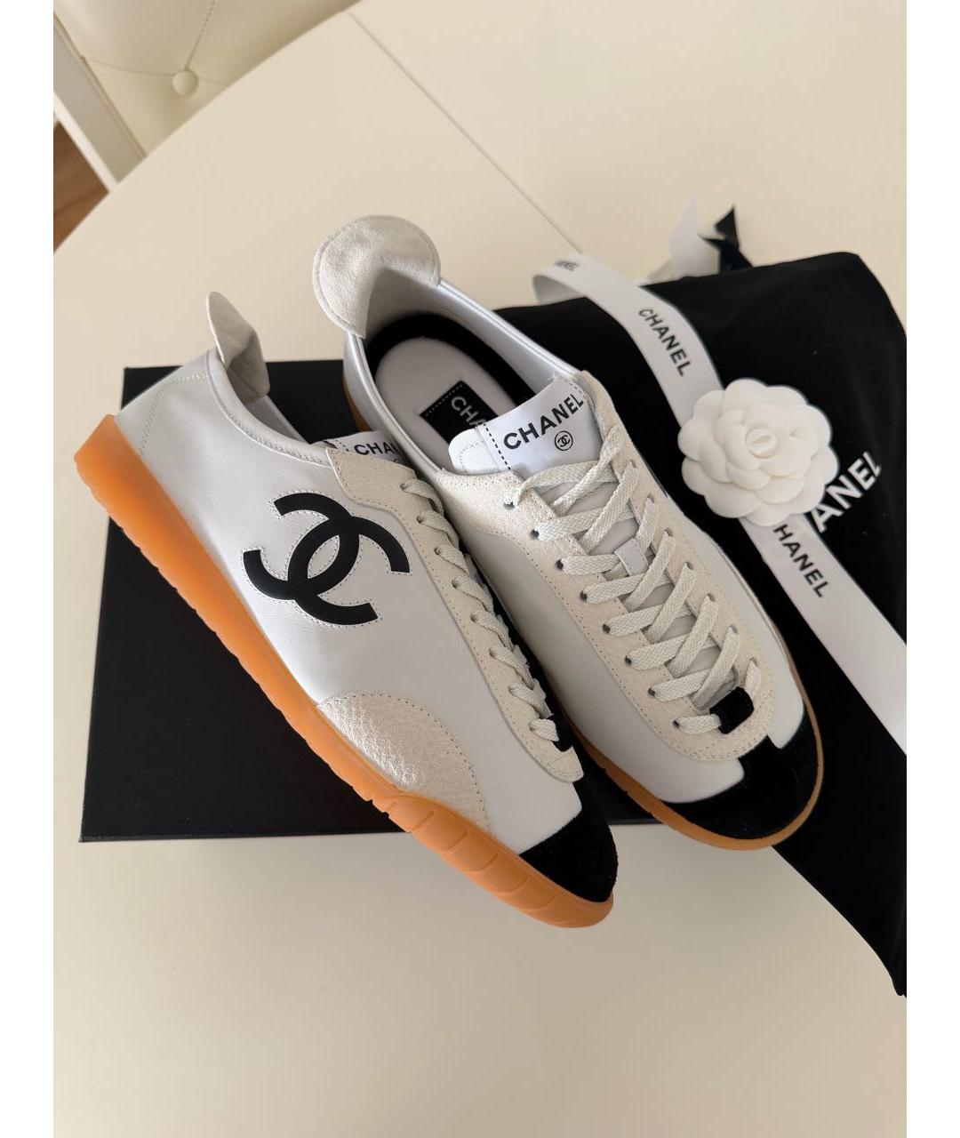 CHANEL Белые кожаные кеды, фото 8