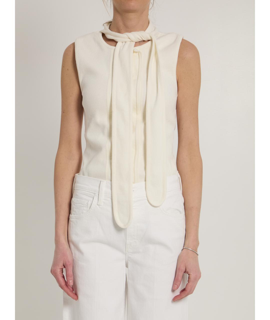 LEMAIRE Бежевая хлопковая футболка, фото 5