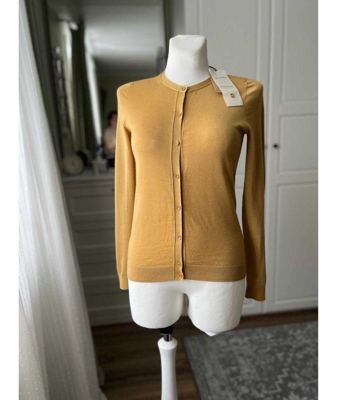 FALCONERI Горчичный кашемировый кардиган, фото 3