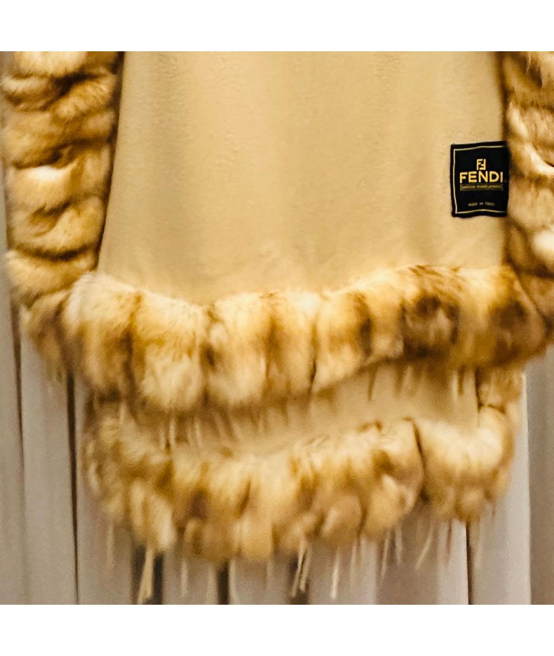 FENDI Бежевый кашемировый шарф, фото 7