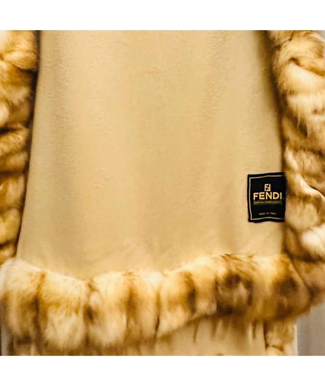 FENDI Бежевый кашемировый шарф, фото 3