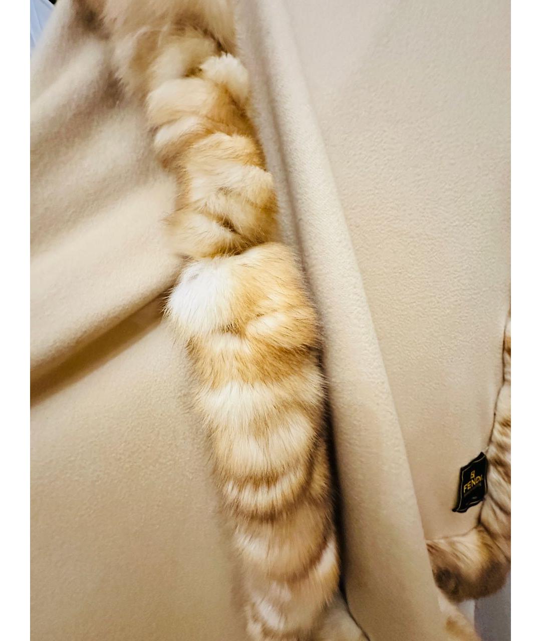 FENDI Бежевый кашемировый шарф, фото 6