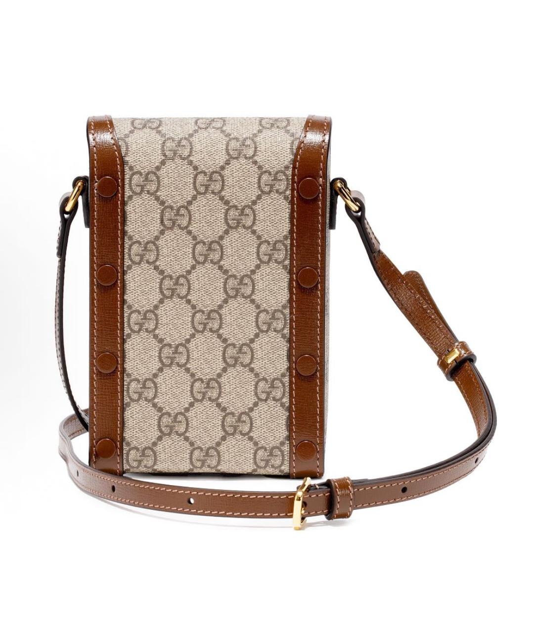 GUCCI Коричневая кожаная сумка через плечо, фото 5