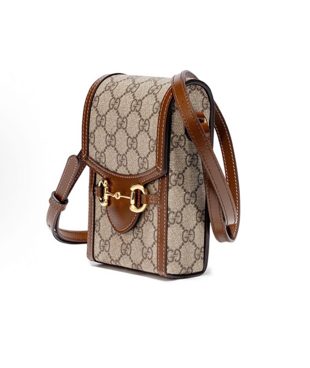 GUCCI Коричневая кожаная сумка через плечо, фото 4