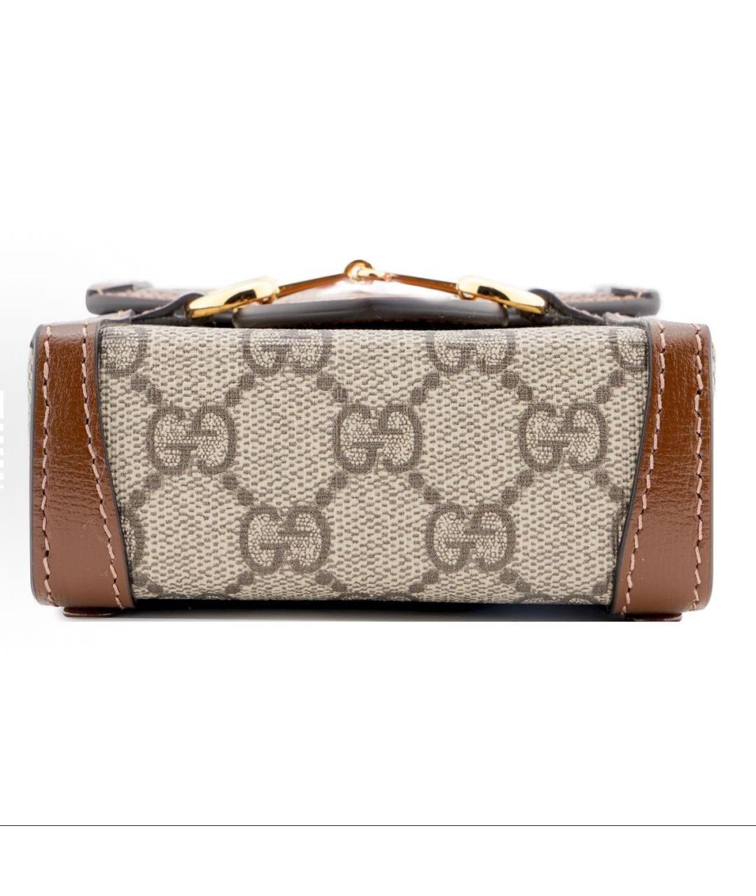 GUCCI Коричневая кожаная сумка через плечо, фото 6