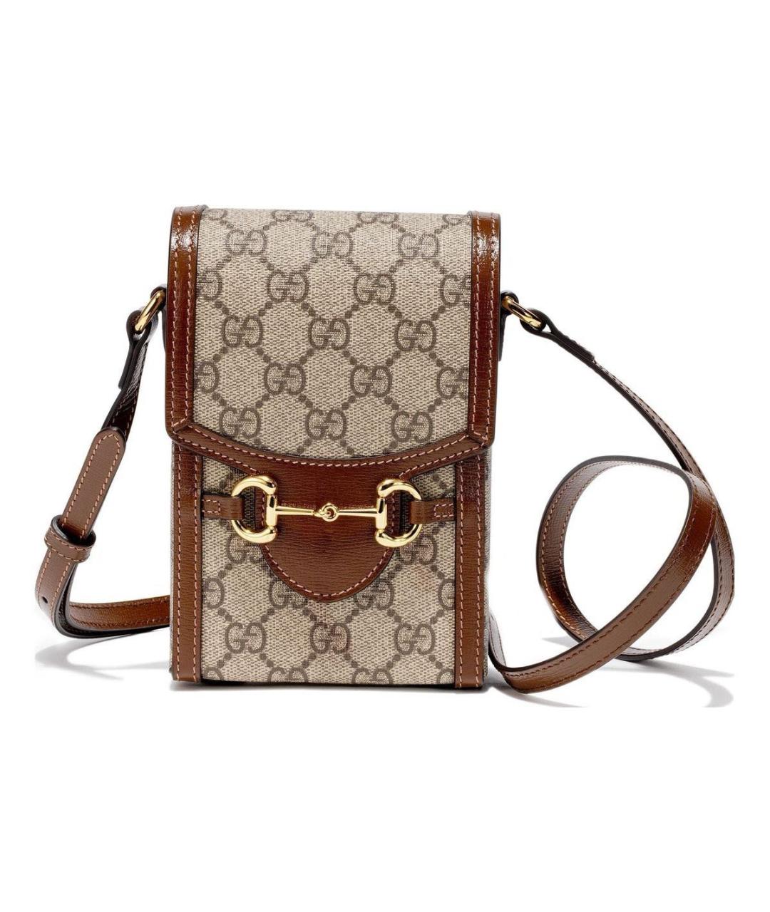 GUCCI Коричневая кожаная сумка через плечо, фото 7