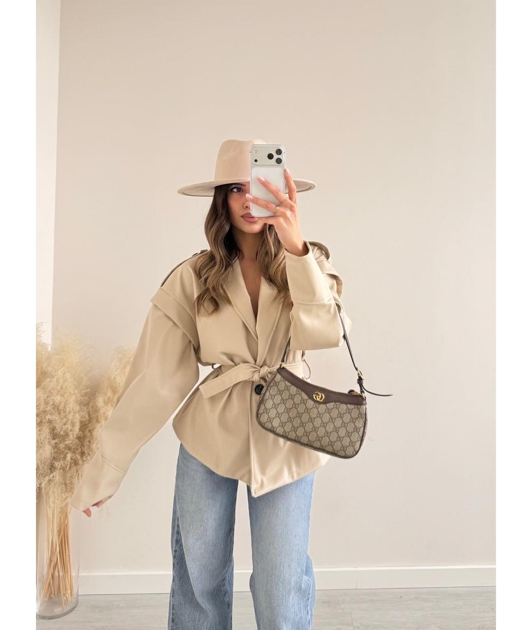 GUCCI Коричневая кожаная сумка с короткими ручками, фото 5