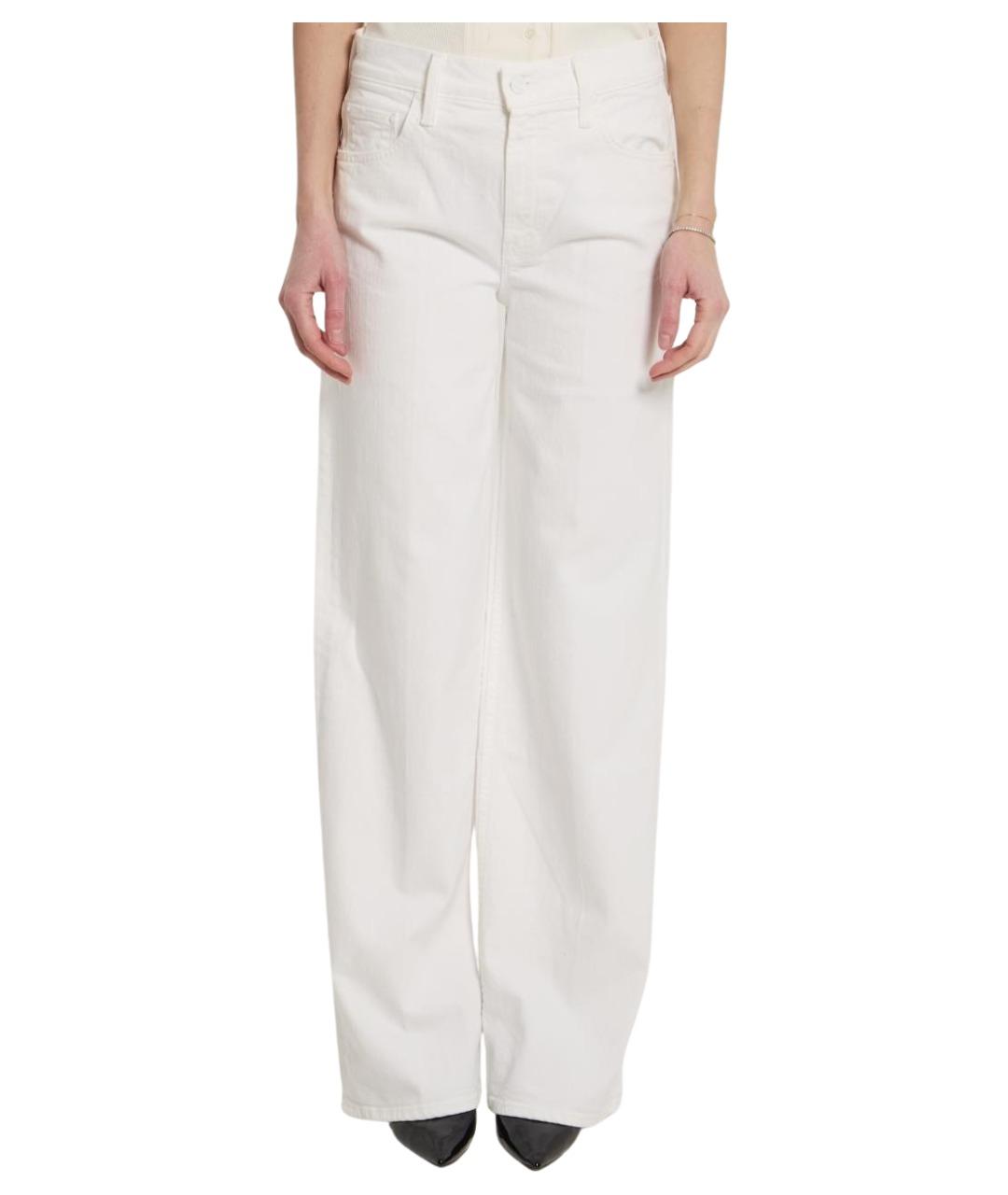 MOTHER Белые хлопковые прямые джинсы, фото 1