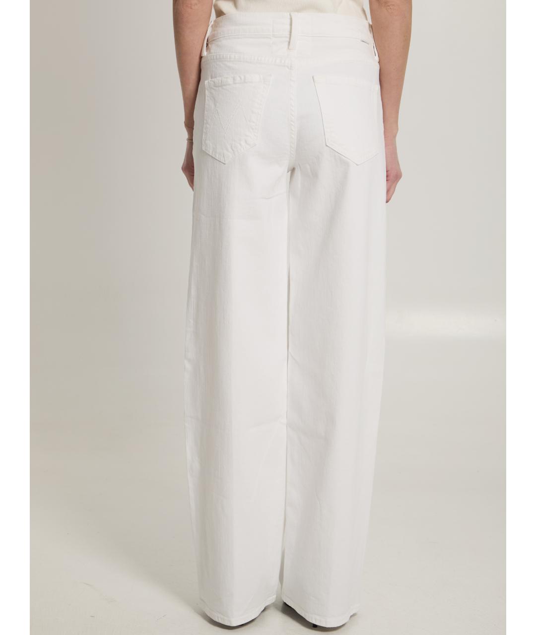 MOTHER Белые хлопковые прямые джинсы, фото 4