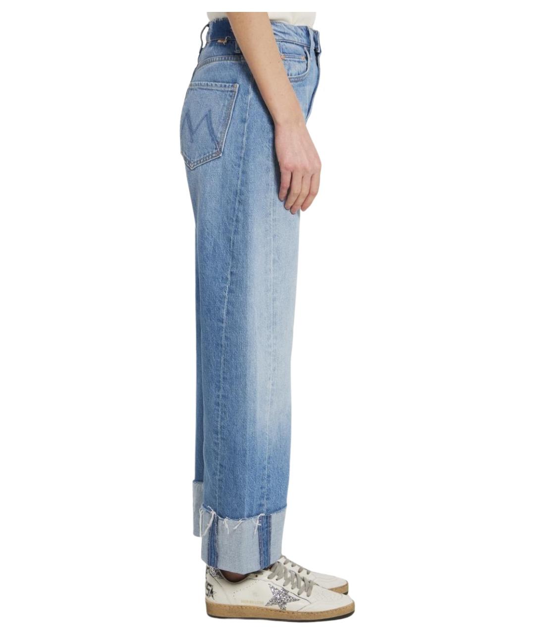 MOTHER Голубые хлопковые прямые джинсы, фото 3