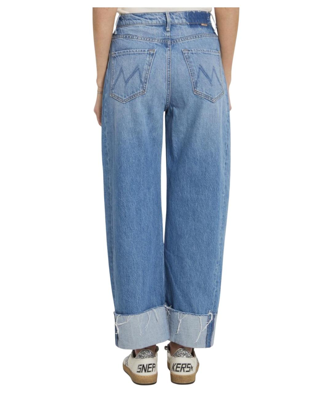 MOTHER Голубые хлопковые прямые джинсы, фото 4