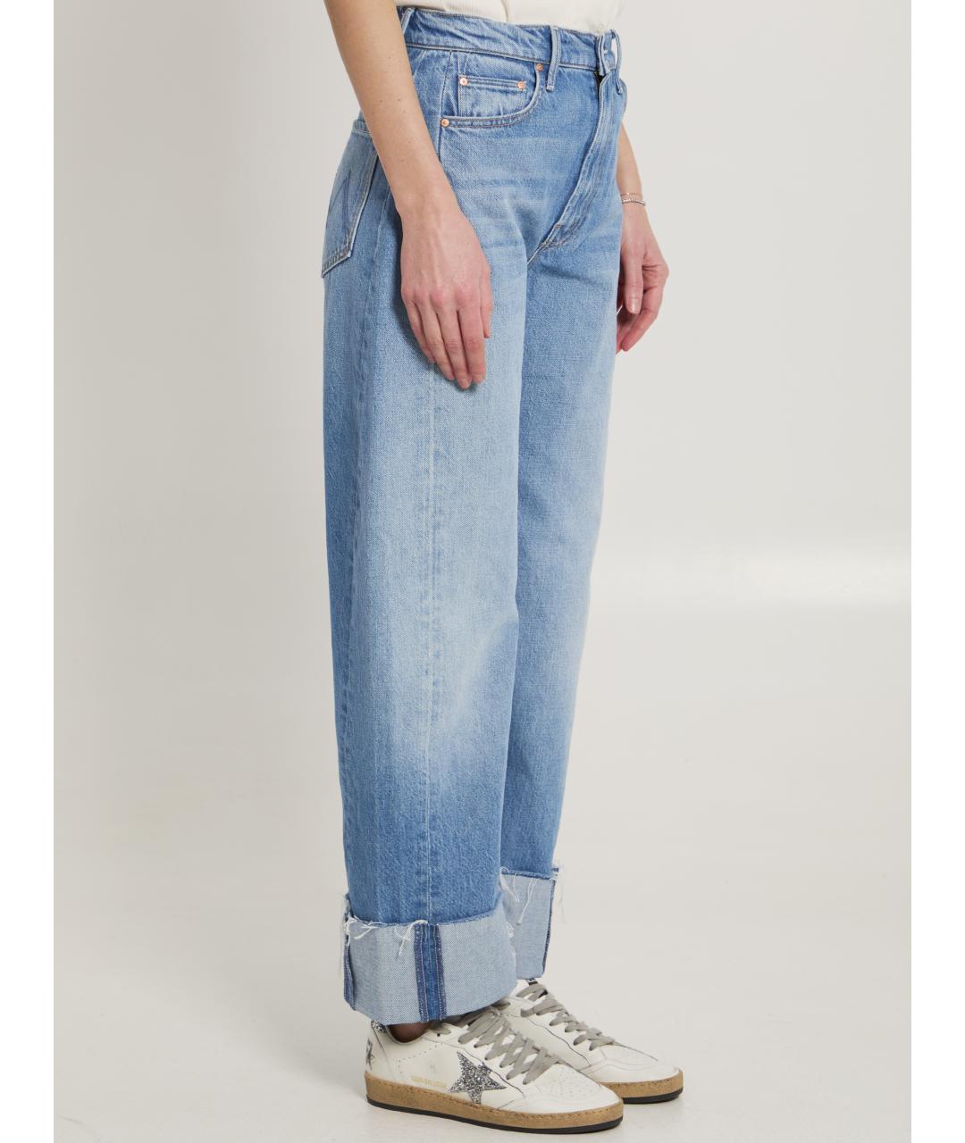 MOTHER Голубые хлопковые прямые джинсы, фото 2