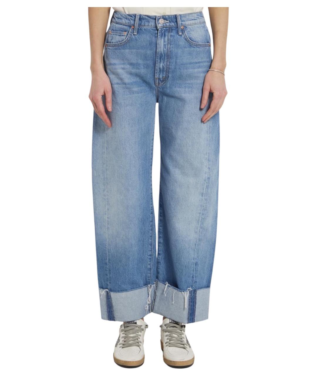 MOTHER Голубые хлопковые прямые джинсы, фото 1