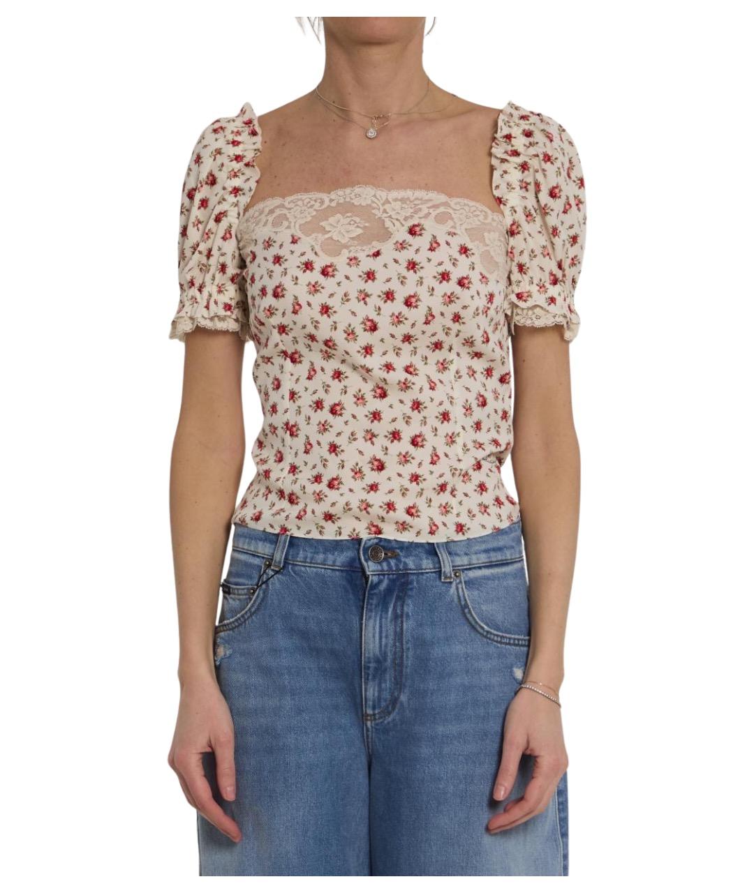 DOLCE&GABBANA Белая шелковая футболка, фото 1