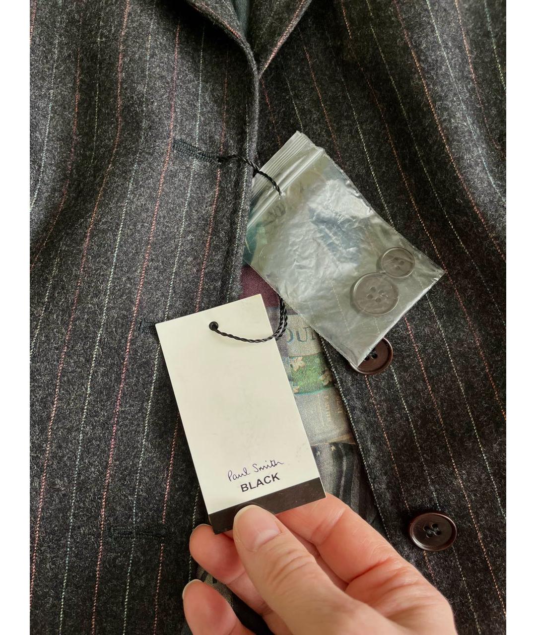 PAUL SMITH Черный шерстяной костюм с брюками, фото 6