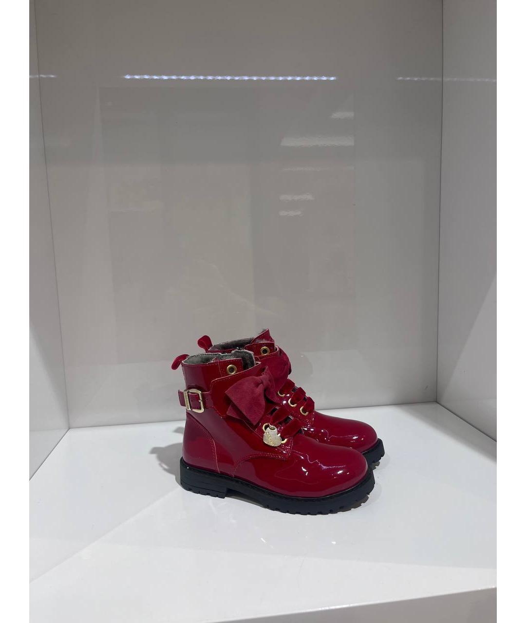 MONNALISA Красные кожаные ботинки, фото 4