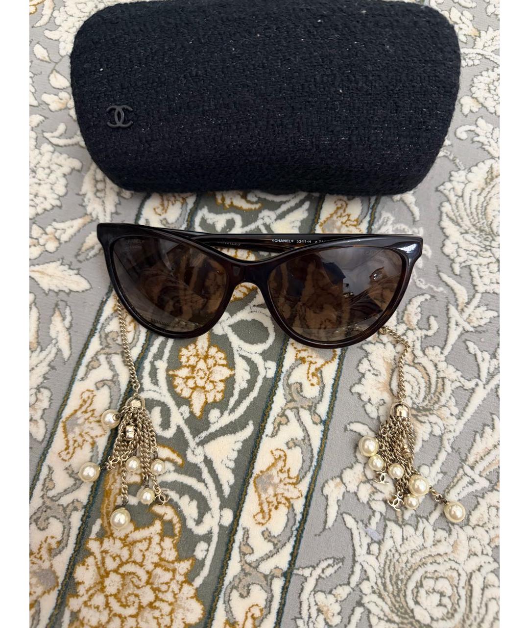 CHANEL Черные пластиковые солнцезащитные очки, фото 4