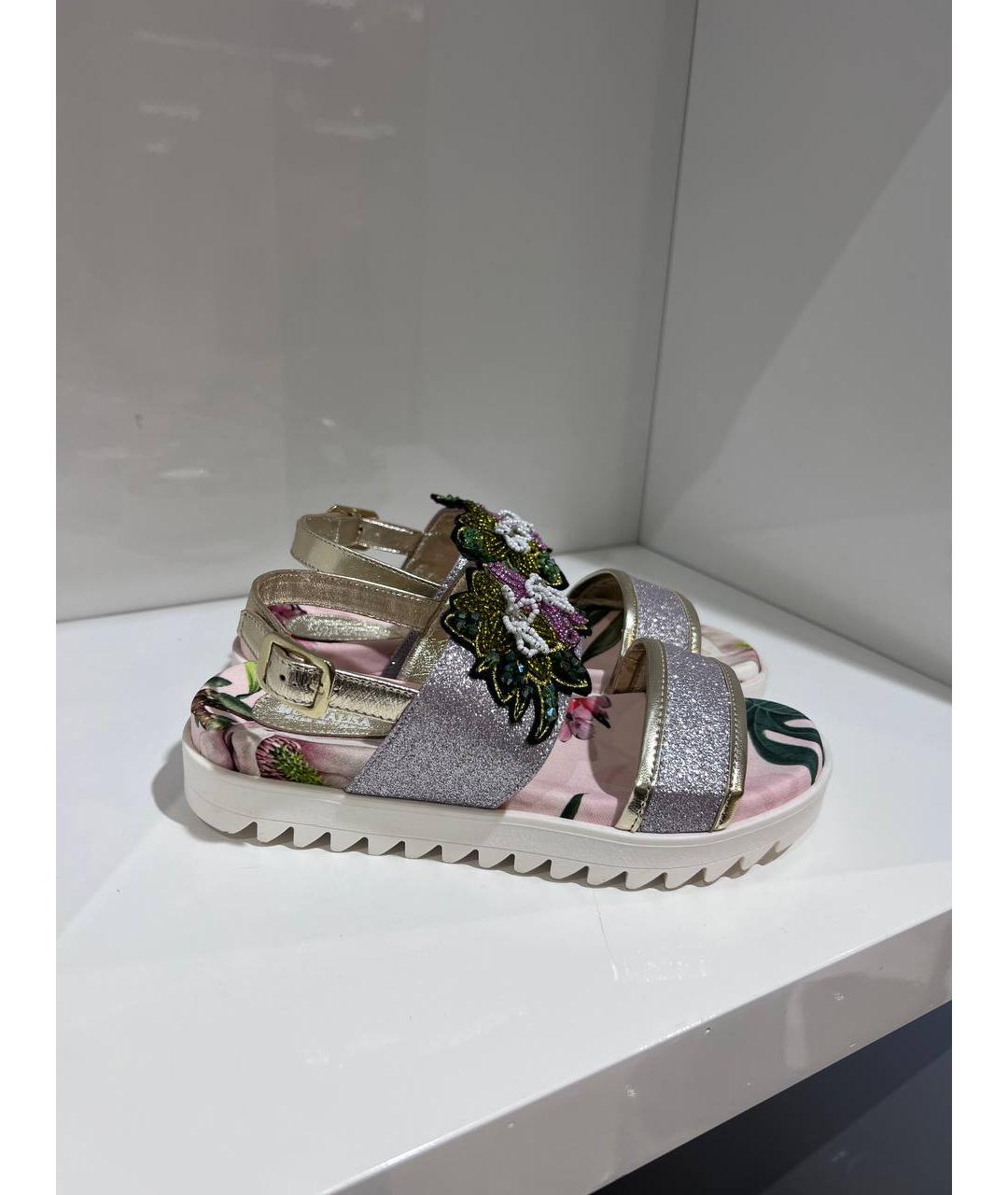 MONNALISA Мульти кожаные сандалии и шлепанцы, фото 4