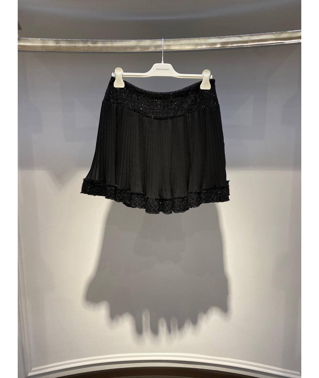MONNALISA Черная полиэстеровая юбка, фото 4