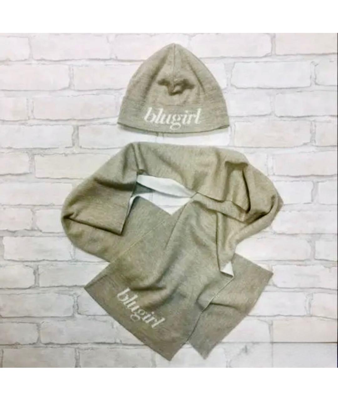 BLUGIRL Бежевая шерстяная шапка, фото 3