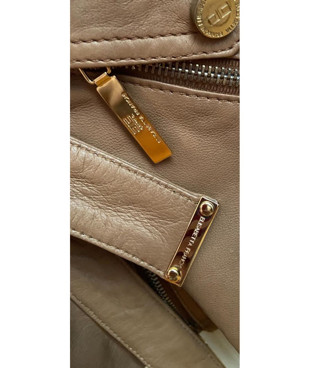 ELISABETTA FRANCHI Коричневый кожаный жилет, фото 5