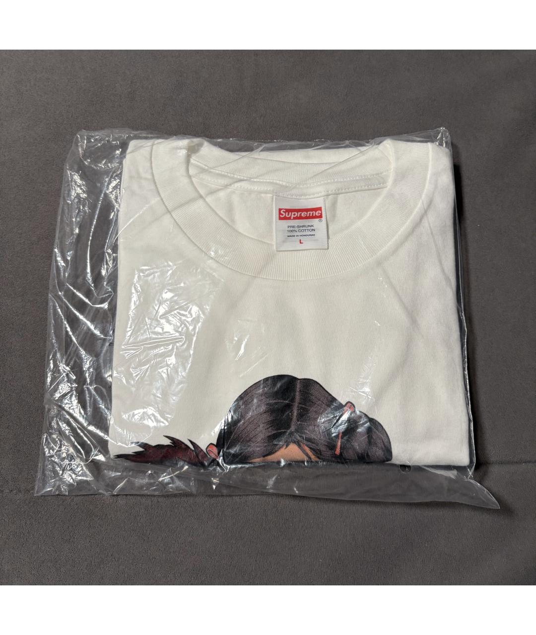 SUPREME Белая хлопковая футболка, фото 2