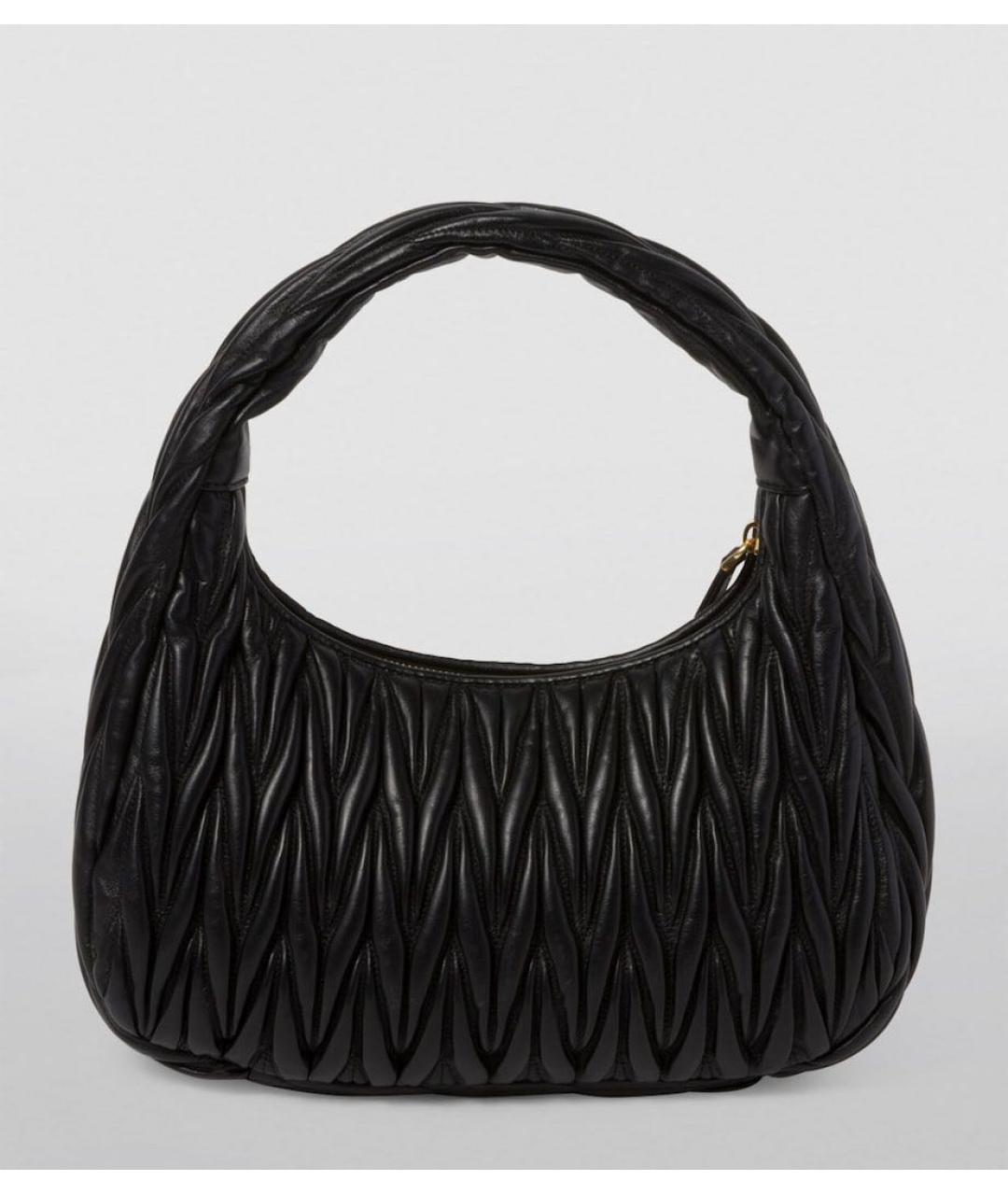 MIU MIU Черная кожаная сумка через плечо, фото 2
