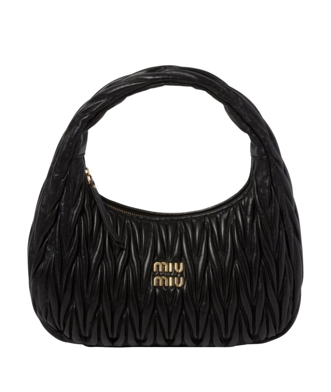 MIU MIU Черная кожаная сумка через плечо, фото 1
