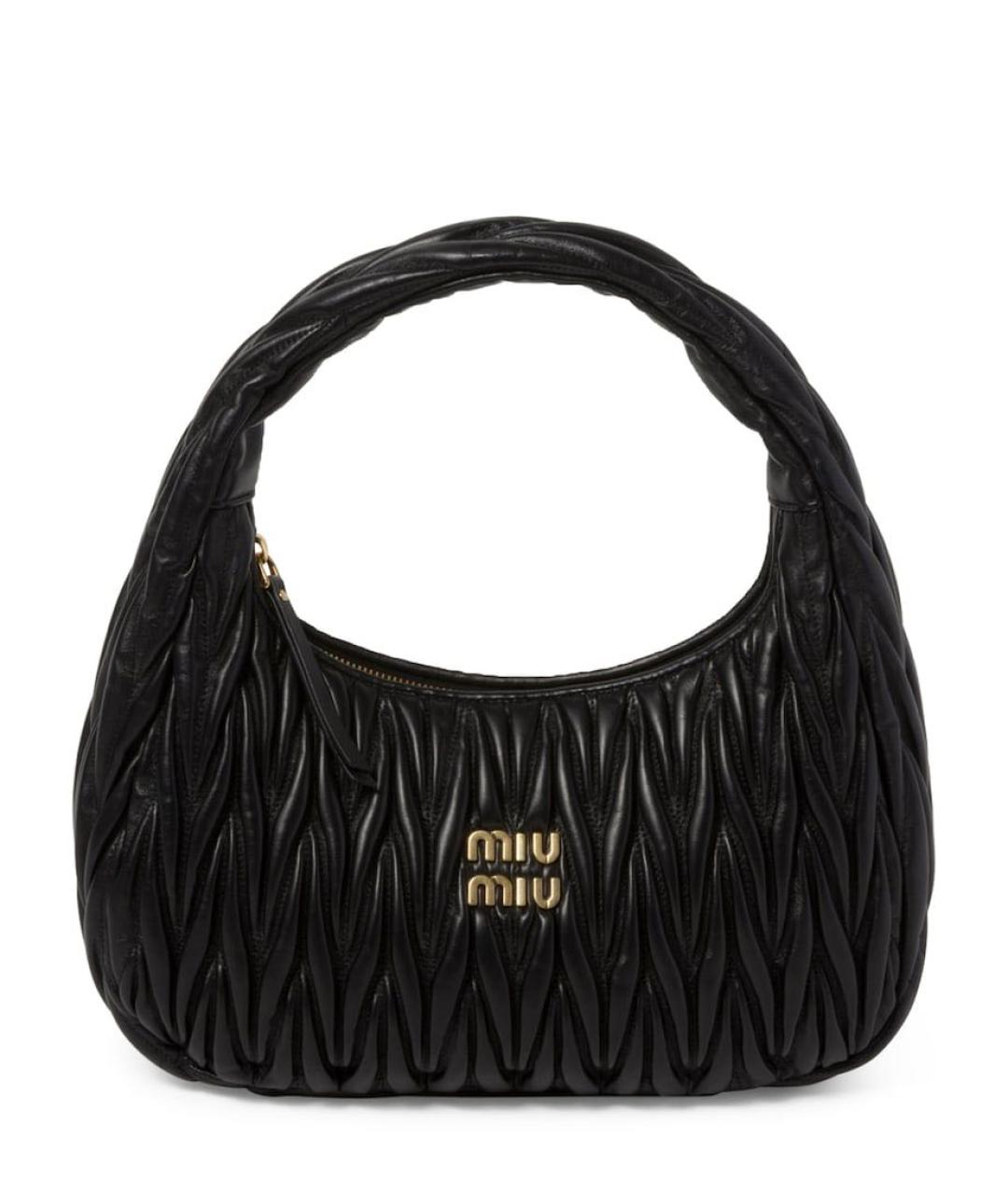 MIU MIU Черная кожаная сумка через плечо, фото 6