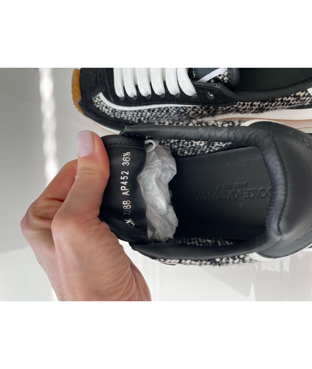 DOLCE&GABBANA Черные текстильные кроссовки, фото 8