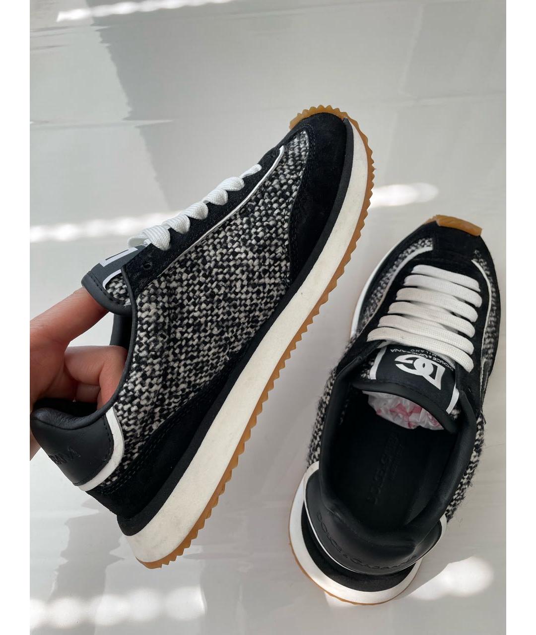 DOLCE&GABBANA Черные текстильные кроссовки, фото 6