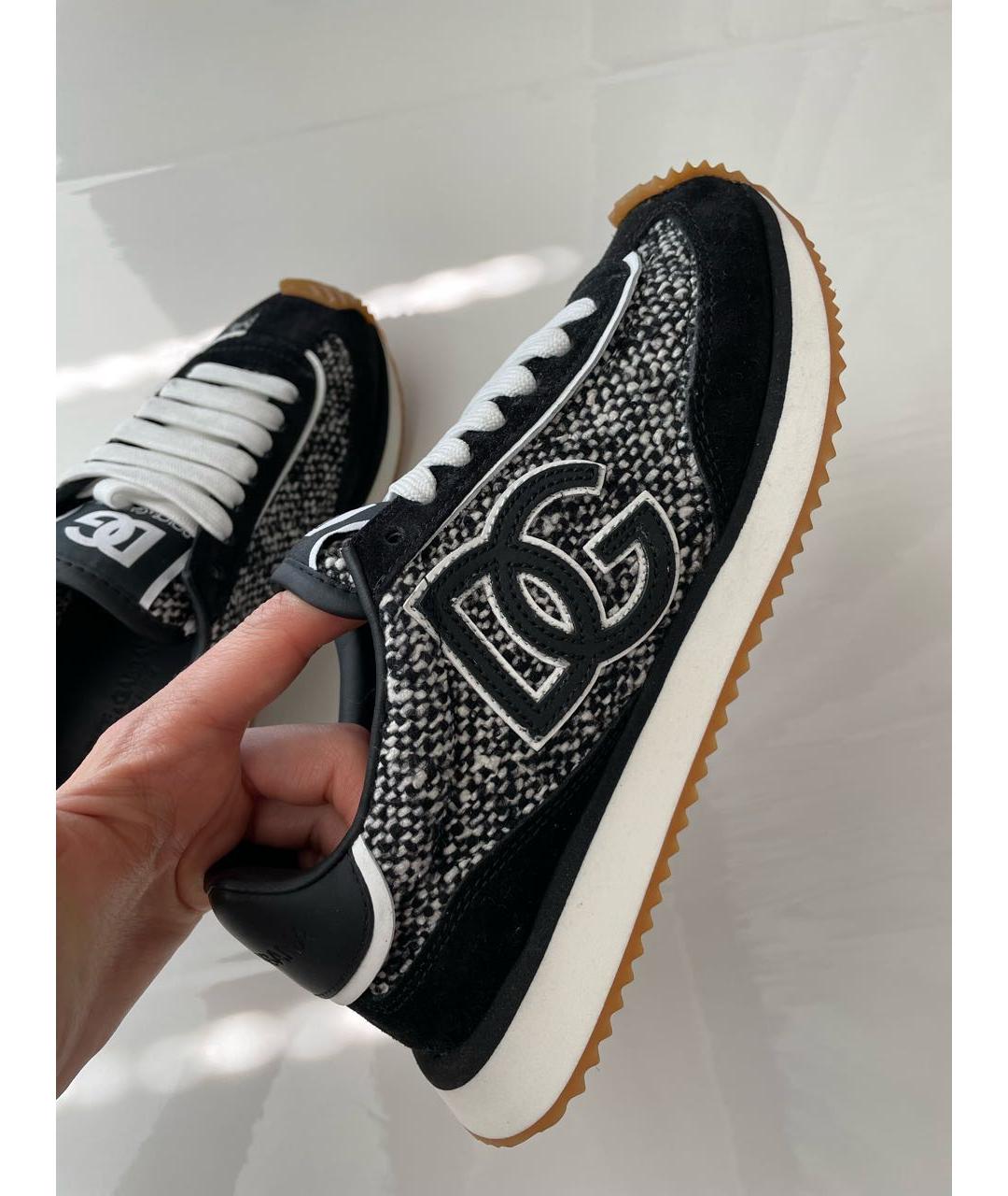 DOLCE&GABBANA Черные текстильные кроссовки, фото 5