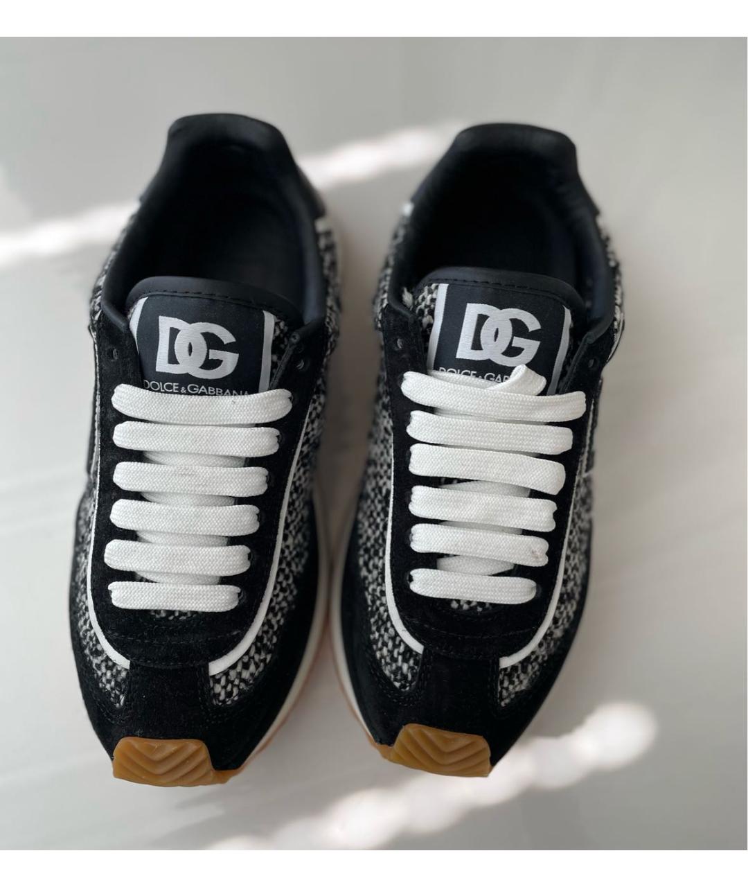DOLCE&GABBANA Черные текстильные кроссовки, фото 3