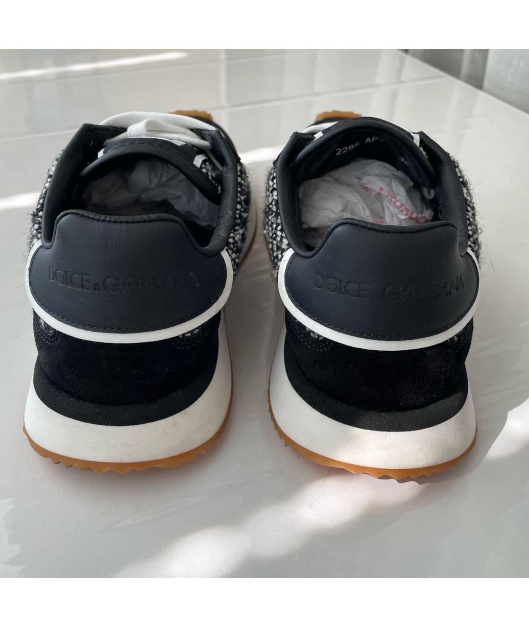 DOLCE&GABBANA Черные текстильные кроссовки, фото 4