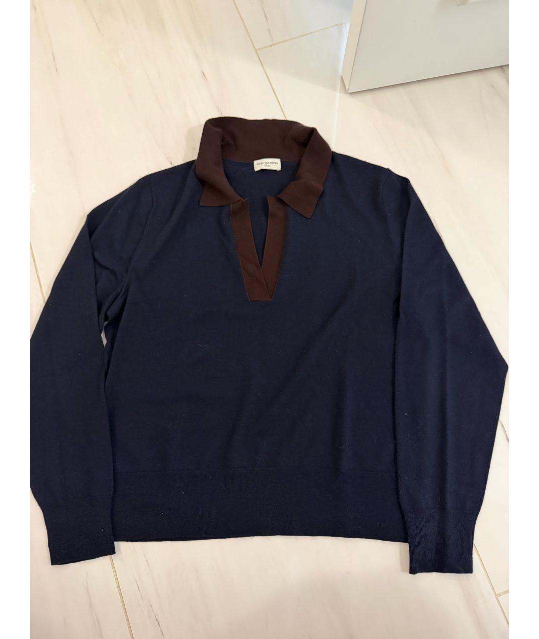 DRIES VAN NOTEN Темно-синий кашемировый джемпер / свитер, фото 4