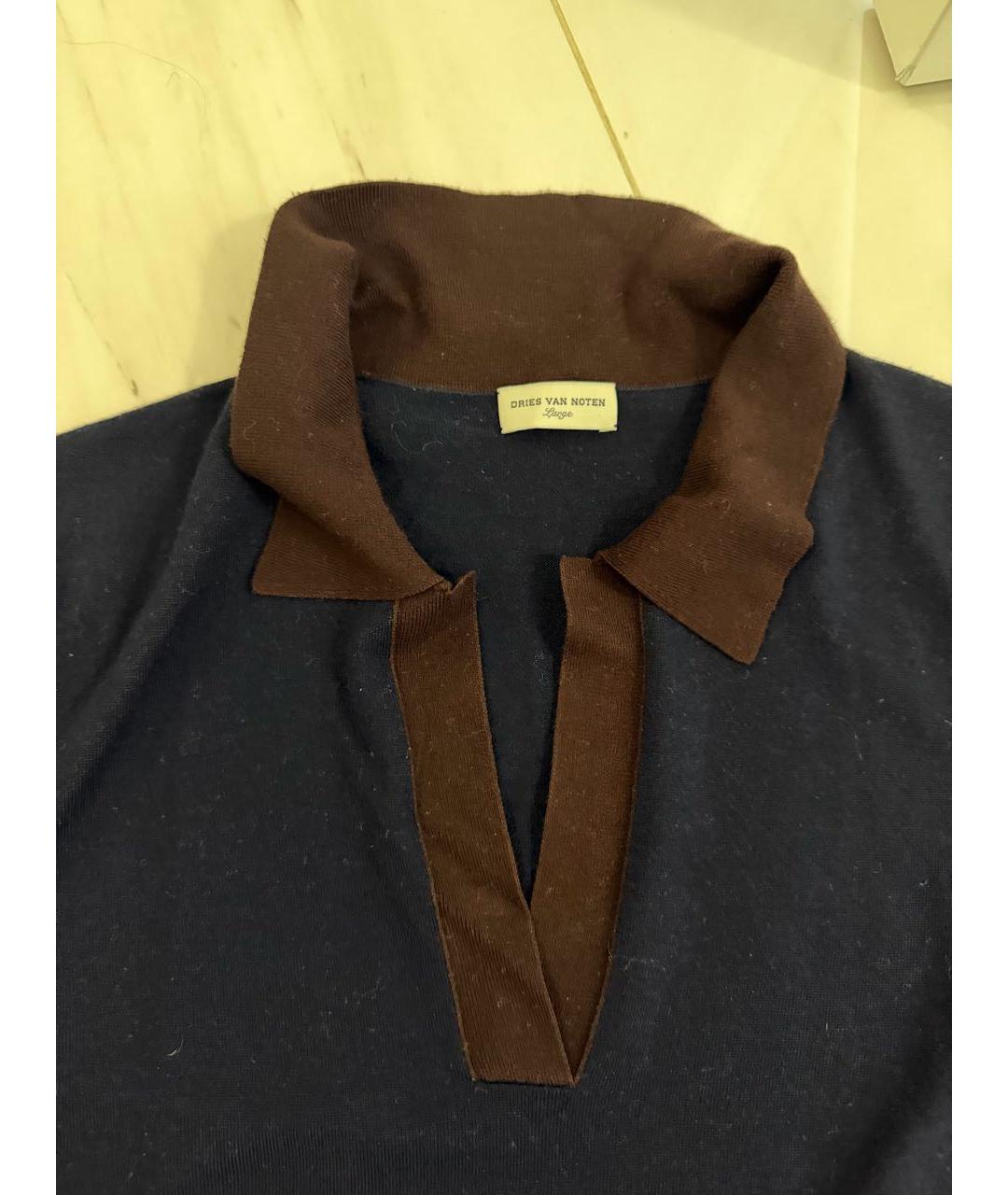 DRIES VAN NOTEN Темно-синий кашемировый джемпер / свитер, фото 2