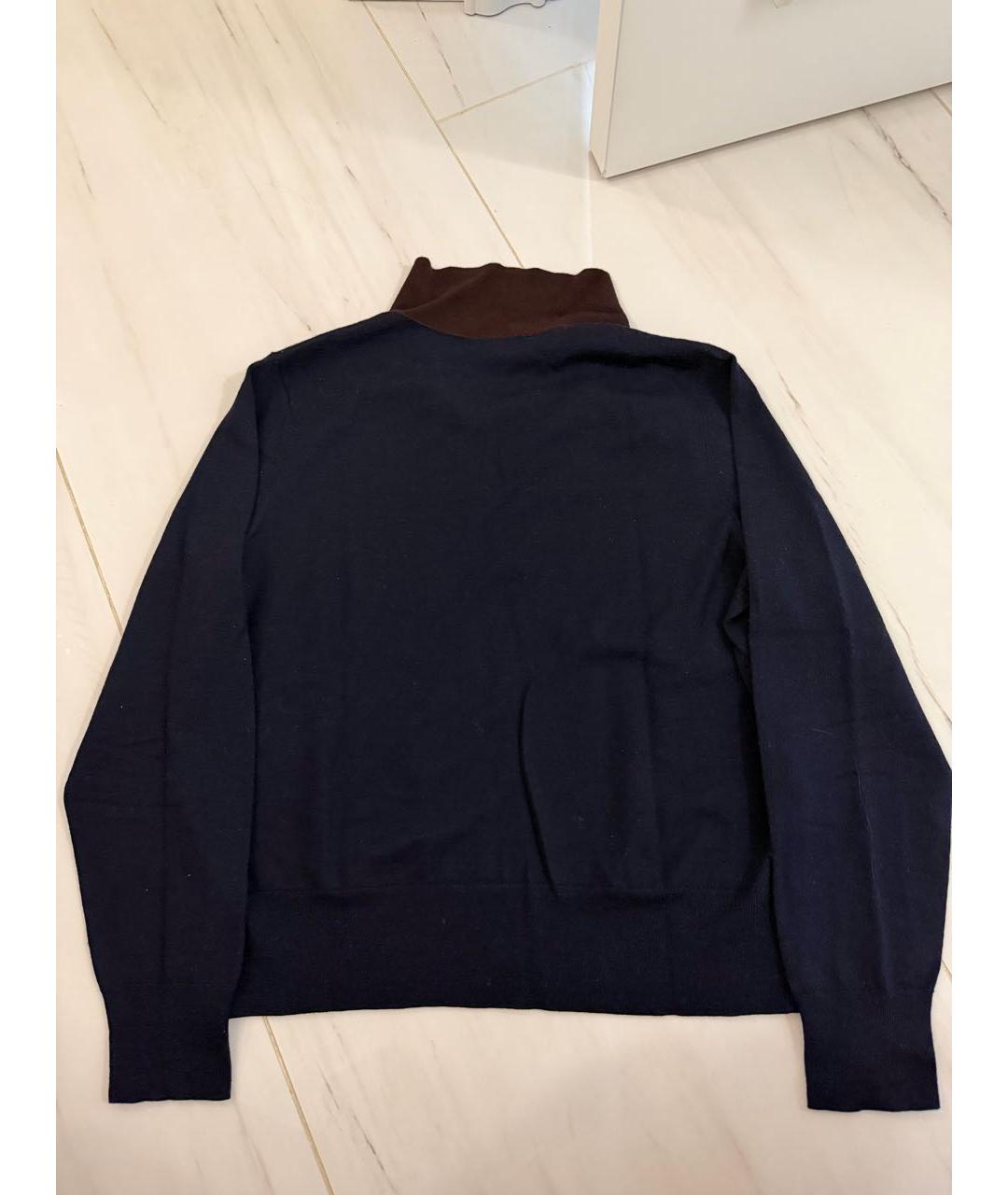 DRIES VAN NOTEN Темно-синий кашемировый джемпер / свитер, фото 3